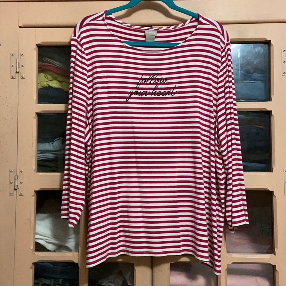 # Chico’s Bateau Neck Long Sleeve Embroidered Top XXL (Sz 4)